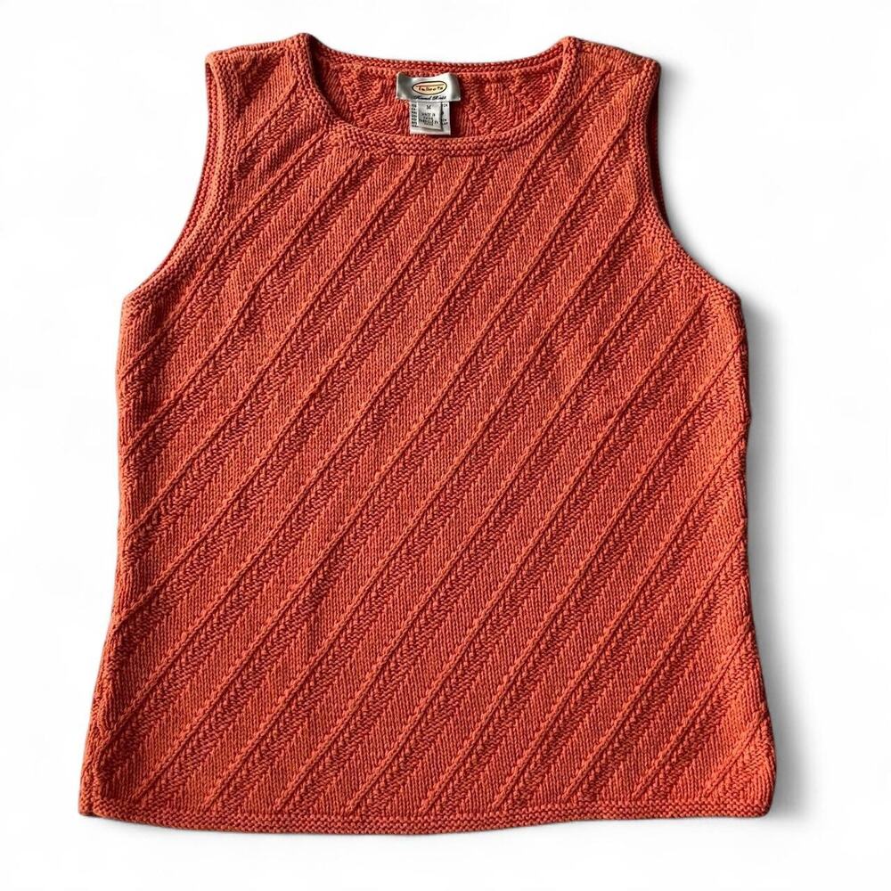 Vintage Talbots Orange Cotton Knit Tank.